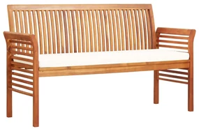 Panca da giardino a 3 posti 150 cm in legno massello di acacia