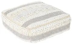 Cuscino DKD Home Decor Da terreno Bianco Grigio Quadrato Boho 60 x 60 x 25 cm