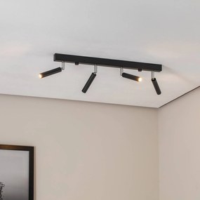 Euluna Nicanor spot da soffitto nero/cromo 4 luci