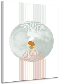 Quadro su tela – Cerchio moderno con arcobaleno Mid-Century