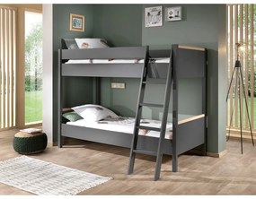 Letto a castello grigio scuro per bambini 90x200 cm London - Vipack