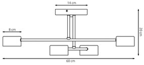 Lampada da soffitto in acciaio HALO 4 bianco/nero 4xGX53