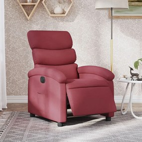 Poltrona Elettrica Reclinabile Rosso Vino İn Tessuto /