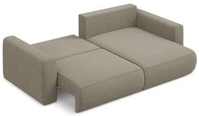 Divano angolare marrone chiaro allungabile/con contenitore (con penisola a destra/con chaise lounge) Kapua – Makamii