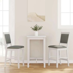Sgabelli Da Bar Con Cuscini 2 Pz Bianco Legno Massello Di Hevea /