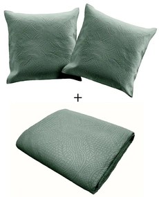 Set con copriletto e federa verde in microfibra 220x240 cm Romane – douceur d'intérieur