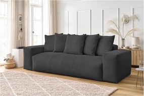 Divano grigio con rivestimento in velluto a coste 280 cm Voltaire – Bobochic Paris