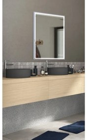 Specchio con illuminazione integrata bagno rettangolare SENSEA L 105 x H 90 x P 3.2 cm grigio / argento