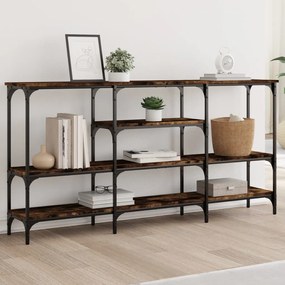Tavolo Consolle Rovere Fumo 160x29x80 Cm İn Legno Multistrato /