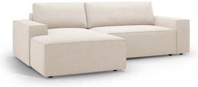 Divano letto in tessuto bouclé beige (angolo sinistro) Jodie - Micadoni Home