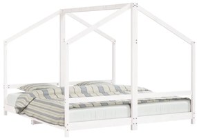 Giroletto per bambini bianco 2x(90x200) cm legno massello pino
