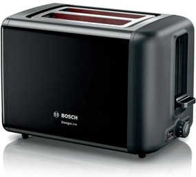 Bosch Hausgeräte DesignLine Tostapane Compatto, 2 Scomparti, Nero