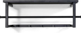 Attaccapanni da parete nero in metallo con scaffale 76 cm Marco – Spinder Design