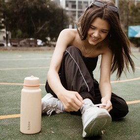 Bottiglia termica in acciaio inox con cannuccia 1l - arancione