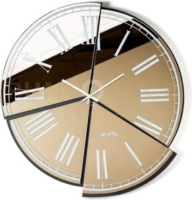 Orologio da parete particolare kintsugi nero,crystal luxe bronzo