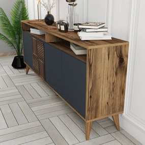 Credenza antracite in noce 180x79 cm Milan - Kalune Design