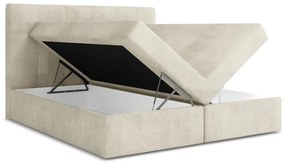 Letto boxspring color crema con contenitore 140x200 cm Palta – Makamii