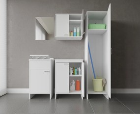 Mobile Lavanderia da Esterno 60x49x84 cm in PVC Bianco...