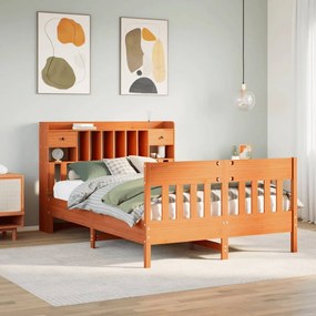Giroletto Senza Materasso Marrone Cera 160x200 Cm Legno Di Pino /