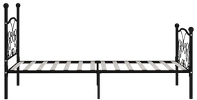 Giroletto con doghe nero in metallo 90x200 cm