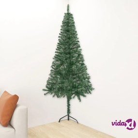 vidaXL Albero di Natale per Angolo Preiluminato 120 cm Verde PVC
