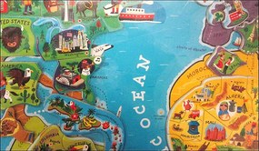 Mappa del mondo - Puzzle magnetico 92 pezzi (versione inglese) - legno
