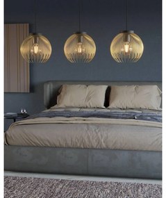 Lampadario Glamour Venezuela nero paralume oro 3x E27 Ø0cm EGLO