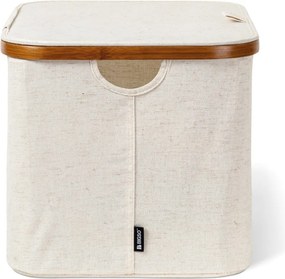 Scatola con coperchio color crema in tessuto 40,5x33x30 cm Bamboo/Linen – Bigso