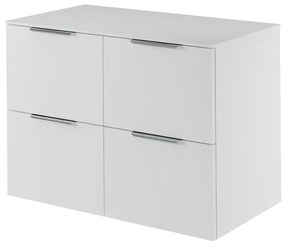 Mobile da bagno sotto lavabo Neo bianco laccato L 90 x H 65 x P 48.3 cm 4 cassetti, lavabo non incluso