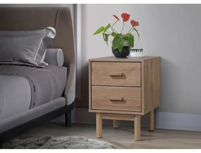 Comodino effetto rovere in colore naturale Melanie - Støraa