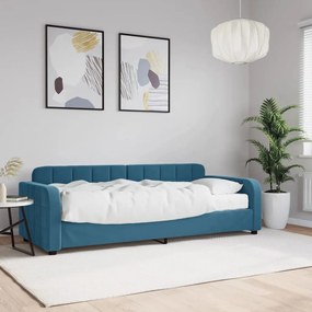 Divano Letto Con Materasso Blu 80x200 Cm İn Velluto /