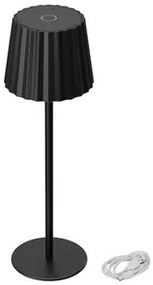 Lampada da Tavolo Ricaricabile 2.2W IP54 CCT Dimmerabile - Nero Rigato