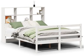 Letto libreria senza materasso bianco 140x200 cm legno di pino