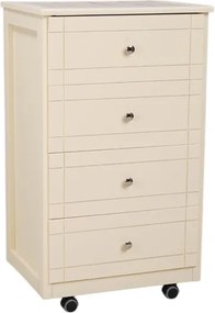 Carrello Cassettiera Giada con piano mattonelle in ceramica AVORIO