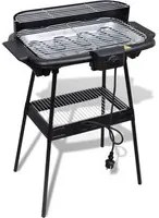 Barbecue elettrico rettangolare da giardino con grill e supporto