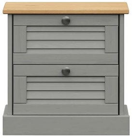 Comodino VIGO Grigio 42x35x42 cm in Legno Massello di Pino