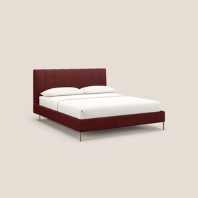 Calliope letto imbottito piedini alti completamente sfoderabile in tessuto smacchiabile T17 rosso