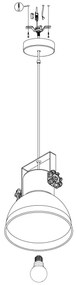 Eglo 49619 - Lampadario a sospensione con filo BARNSTAPLE 1xE27/40W/230V