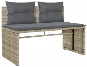 Set divano da giardino 4pz con cuscini grigio chiaro polyrattan