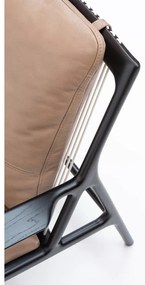 Poltrona in pelle nera e beige Dedo - Gazzda