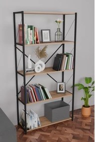 Libreria 5 Ripiani Stile Industrial 88x34x180 Jacob Rovere