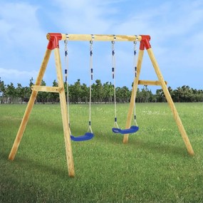 Set Altalena Da Giardino 230x130x166 Cm İn Legno Di Pino /