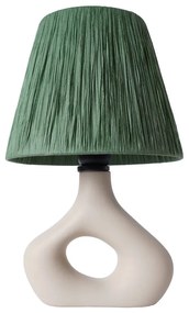 Lampada da tavolo verde con paralume in carta lavorata (altezza totale 40 cm) Serin – Opviq lights