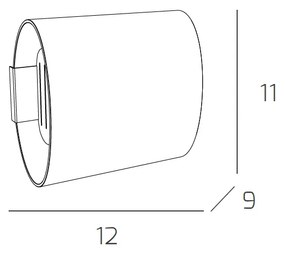 Applique Contemporanea Oval Tube Metallo Cromo Vetro Satinato Trasp 1 Luce G9