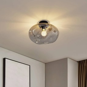 Plafoniera Lindby Lelia, grigio fumo, vetro, Ø 35 cm