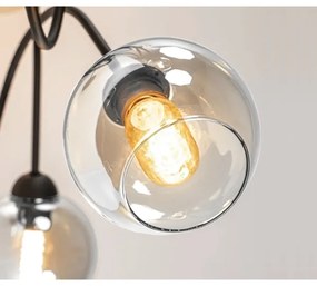 Lampadario a plafone EVIE 5xE27/60W/230V antracite/limpido