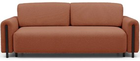 Divano color terracotta allungabile/con contenitore e rivestimento in bouclé 244 cm Arcadova – ELTAP