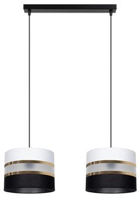 Lampadario a sospensione con filo CORAL 2xE27/60W/230V bianco e nero