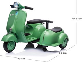 Piaggio Vespa con Sidecar Small Elettrica 6V per Bambini Verde...