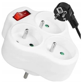 Multipresa con interruttore, 3 prese